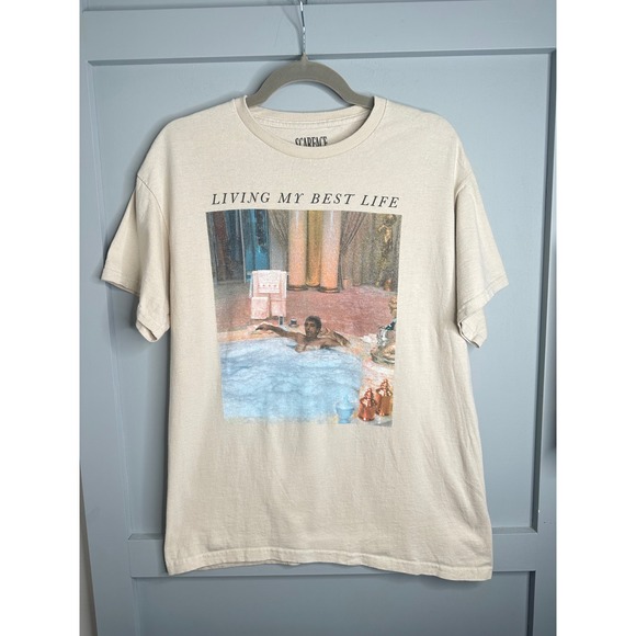 Scarface Other - Scarface Living My Best Life Tony Montana‎ Hot Tub Graphic T Shirt Mens XL